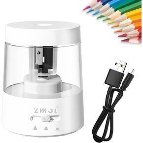 ZMOL Electric Pencil Sharpener for Colored Pencils, Auto Stop,Electric Pencil Sharpener Plug in for 6-8mm No.2/Office/Home/Black