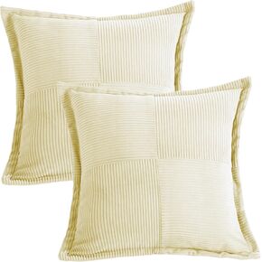 HITO 12x20 Pillow Inserts and Pillow Covers (Set of 2, Each)- Down Alternative Throw Pillows White for Couch Bed Sofa, Beige