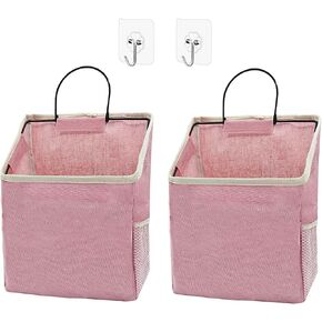 2 Pack Wall Hanging Storage Bag, Hanging Organizer Bag with Sticky Hook, Wall Organizer for Dormitory Bathroom Bedroom Kitchen (Green) in Kuwait