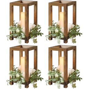 Wedding Lantern Centerpiece, 4 Set Rustic Wedding Table Decoration, Wooden Lantern Wedding, Wooden Candle Holder, Country Barn Wedding Gift, Decoration Party