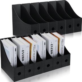 Geyee 12 Pack Magazine File Holder Plastic Desk Organizer Magazine Holder Heavy Duty Magazine Storage Magazine File Boxes Magazine Rack for Home Storage and Office Organization (White)
