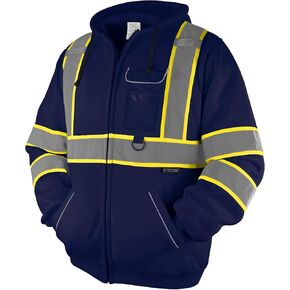 TICONN Safety Hoodie Jacket, High Vis Reflective Safety Fleece Hoodie, PPE Gear for Cold Weather Meet ANSI III
