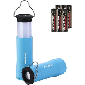 EverBrite 2-in-1 Mini Lanterns and Flashlights with 3 Modes, 2 Pack Portable Outdoor LED Zoomable Torches, AAA Batteries Included - for Hurricane Supplie Camping, Hiking, Night Walking, Emergency in Kuwait