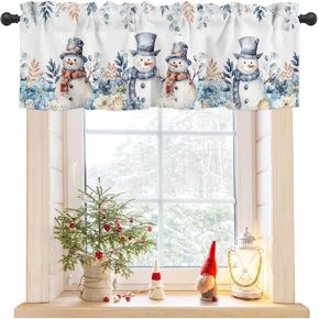 Merry Christmas Curtain Valances for Windows, Christmas Tree Ball Window Valances Red Window Treatment Rod Pocket Winter Holiday Valance Curtains for Kitchen/Bedroom/Bathroom 42x12 inch, 1 Panel in Kuwait