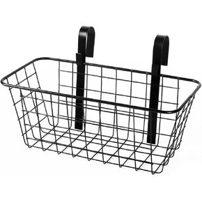Ymeibe Bedside Hanging Wire Basket for Storage Bedside Caddy Hanging Organizer Bunk Bed Bedside Shelf Holder Pocket for College Dorm Room Baby Bed Rails (Black, Extra Large)