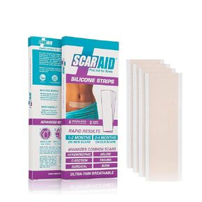 Silicone Scar Strips — C Section Recovery Must Haves and Tummy Tuck Post Surgery Supplies — Superior to Scar Cream for Surgical Scars — Send your Scar Away — 4 Pack 5.7"x1.57"