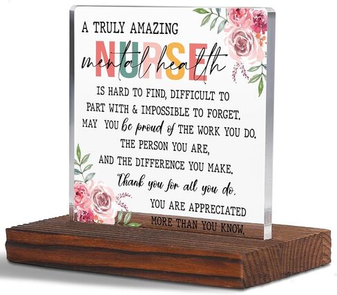 Thank You Gifts for Home Health Nurse, Appreciation Gifts for Home Care Nurse, Nurse Week Day Graduation New Nurse Nursing Student Gift for Nurse Squad Clear Desk Decorative Sign Plaques TZJ80 in Kuwait