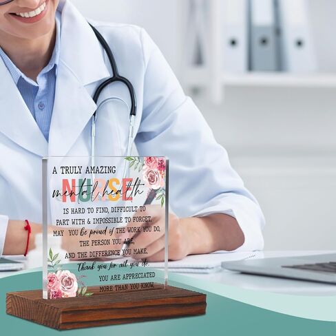 Thank You Gifts for Home Health Nurse, Appreciation Gifts for Home Care Nurse, Nurse Week Day Graduation New Nurse Nursing Student Gift for Nurse Squad Clear Desk Decorative Sign Plaques TZJ80 in Kuwait