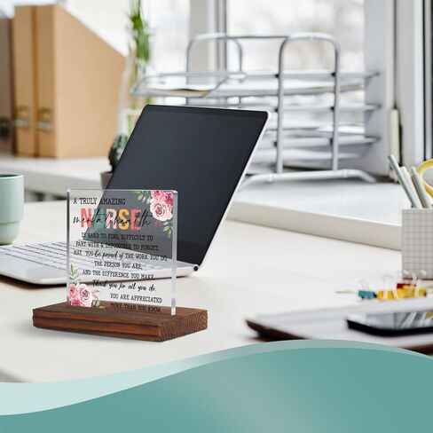 Thank You Gifts for Home Health Nurse, Appreciation Gifts for Home Care Nurse, Nurse Week Day Graduation New Nurse Nursing Student Gift for Nurse Squad Clear Desk Decorative Sign Plaques TZJ80 in Kuwait