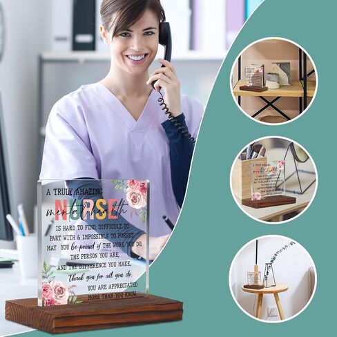 Thank You Gifts for Home Health Nurse, Appreciation Gifts for Home Care Nurse, Nurse Week Day Graduation New Nurse Nursing Student Gift for Nurse Squad Clear Desk Decorative Sign Plaques TZJ80 in Kuwait