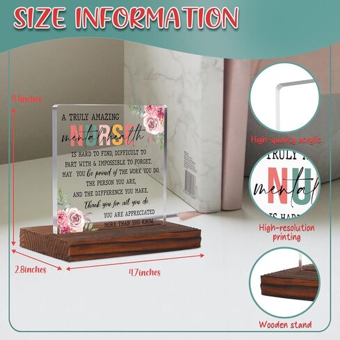 Thank You Gifts for Home Health Nurse, Appreciation Gifts for Home Care Nurse, Nurse Week Day Graduation New Nurse Nursing Student Gift for Nurse Squad Clear Desk Decorative Sign Plaques TZJ80 in Kuwait