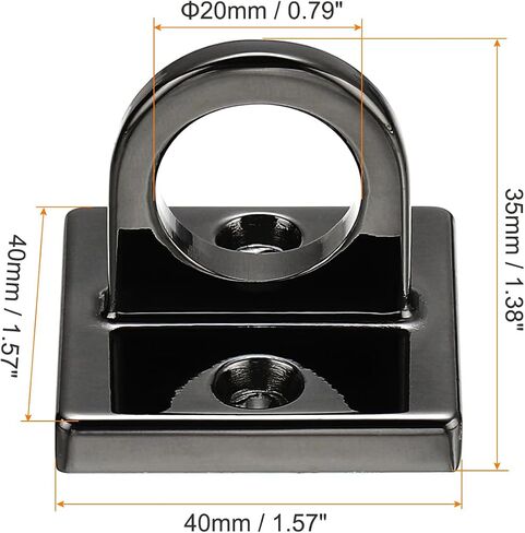 PATIKIL Pad Eye Plate U Hooks, 8 Pack Metal Ceiling Hook Wall Mount Loop with Screws Hardware Ring Hooks for Hanging Ropes in Queue Barrier, Matte Golden in Saudi Arabia