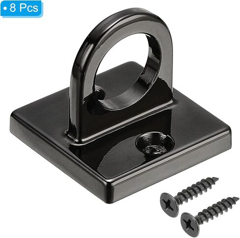 PATIKIL Pad Eye Plate U Hooks, 8 Pack Metal Ceiling Hook Wall Mount Loop with Screws Hardware Ring Hooks for Hanging Ropes in Queue Barrier, Matte Golden in Saudi Arabia