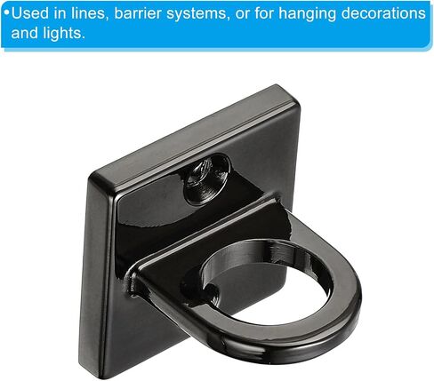 PATIKIL Pad Eye Plate U Hooks, 8 Pack Metal Ceiling Hook Wall Mount Loop with Screws Hardware Ring Hooks for Hanging Ropes in Queue Barrier, Matte Golden in Saudi Arabia