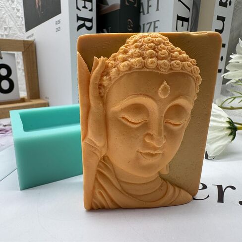 Maitreya Buddha Design Silicone Candle Mold Scented Soap Wax Mold 3D Silicone Mold for Aroma Gypsum Ceramic Resin Concrete Crafts Decorations… in Kuwait