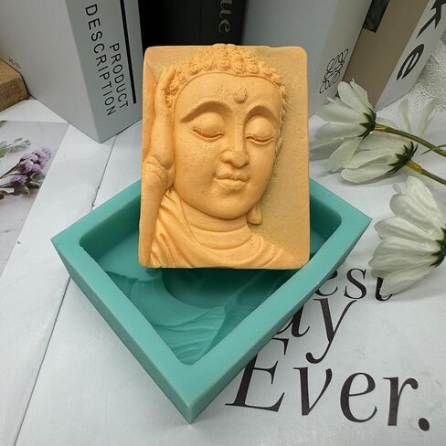 Maitreya Buddha Design Silicone Candle Mold Scented Soap Wax Mold 3D Silicone Mold for Aroma Gypsum Ceramic Resin Concrete Crafts Decorations… in Kuwait