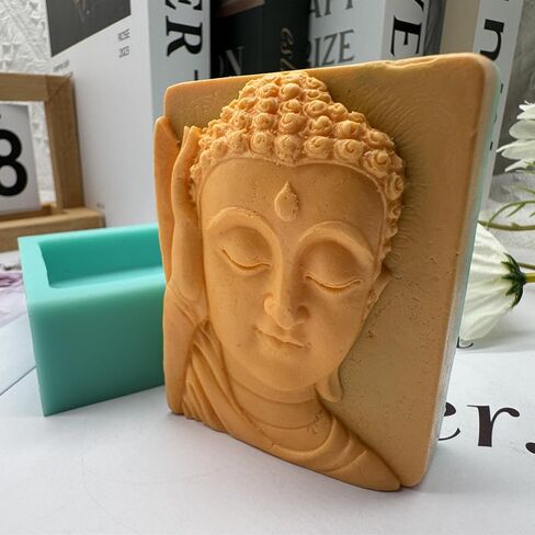 Maitreya Buddha Design Silicone Candle Mold Scented Soap Wax Mold 3D Silicone Mold for Aroma Gypsum Ceramic Resin Concrete Crafts Decorations… in Kuwait
