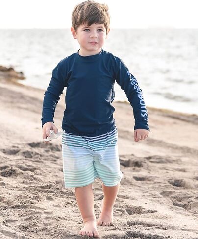 RUGGEDBUTTS® Boys Banana Yellow Long Sleeve Rash Guard - 2T in Kuwait