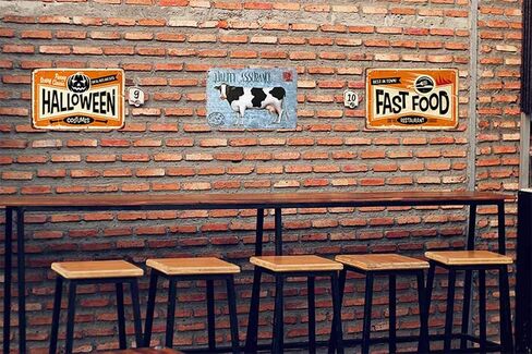 AOYEGO Orange Juice Tin Sign,Made From Real Fruit Green Vintage Metal Tin Signs for Cafes Bars Pubs Shop Wall Decorative Funny Retro Signs for Men Women 8x12 Inch in Saudi Arabia