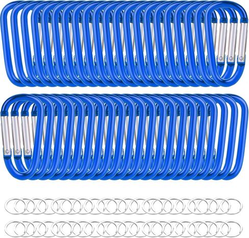 40 Pack 2" Aluminum Carabiner Clip D Ring Carabiners Small Carabiner Keychain Spring Snap Hooks, Mini Carabiner Clip Set for Keys, Dog Leash, Camping Hiking Accessories in Saudi Arabia