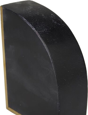 CosmoLiving by Cosmopolitan Marble Geometric Block Bookends with Gold Inlay, Set of 2 6"W, 2"H, Black in Kuwait