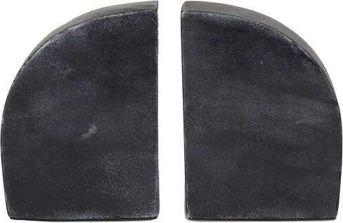 CosmoLiving by Cosmopolitan Marble Geometric Block Bookends with Gold Inlay, Set of 2 6"W, 2"H, Black in Kuwait