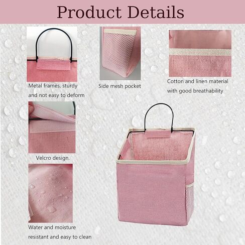 2 Pack Wall Hanging Storage Bag, Hanging Organizer Bag with Sticky Hook, Wall Organizer for Dormitory Bathroom Bedroom Kitchen (Green) in Kuwait