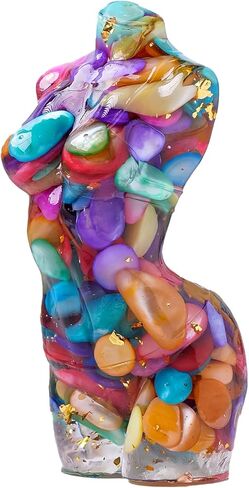Natural Resin Rose Quartz Goddess Female Model Collect Sculpture Crafts Healing Crystal Reiki Meditation Yoga Balancing Chakras Statue Home Ornaments Spiritual Gifts in Saudi Arabia