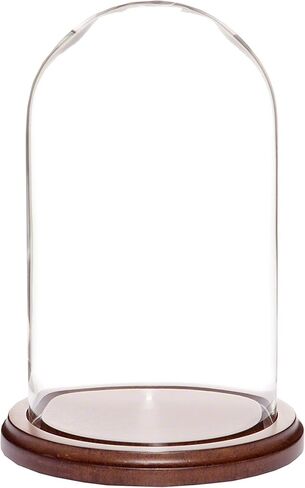 Plymor 4.5" x 8" Glass Display Dome Cloche (Black MDF Wood Base) in Saudi Arabia