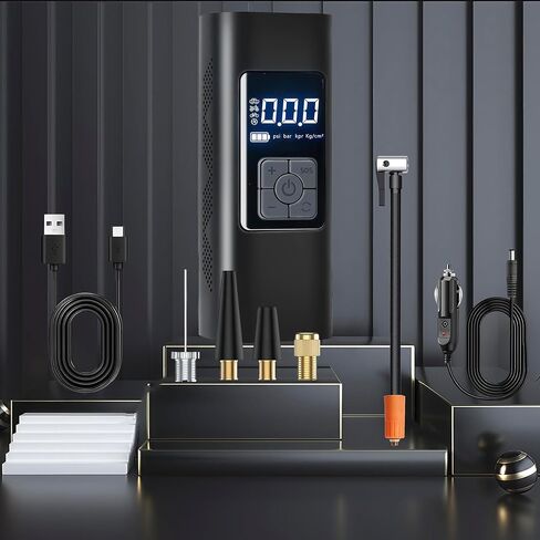 CNHIDEE Portable Tire Inflator Air Compressor for Car Pump Compact Auto inflator Electric Cordless car inflator tire Pump Rechargeable air inflator 150 PSI Tire Compressor Pressure Gauge 3X Inflation in Saudi Arabia