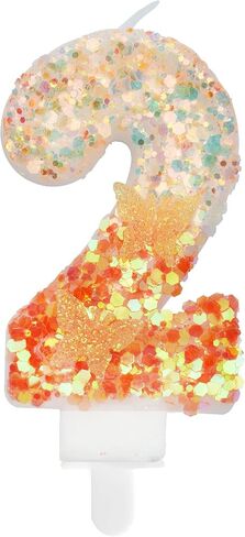 Number 0 Candle, Orange Butterfly Candle 0 Birthday Number Candles 0 for Cake Candles Party Supplies in Kuwait