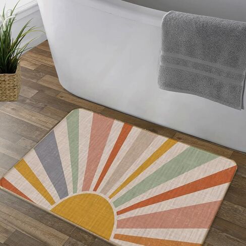 Boho Door Mat - Boho Sun Ocean Front Door Mats Outdoor, Boho Welcome Mat, Boho Bath Mat, Boho Indoor Door Mats for Entryway, Boho Bathroom Kitchen Decor, 17x30 Rug in Saudi Arabia
