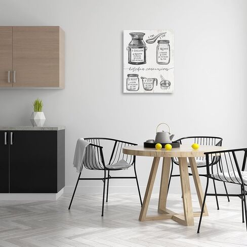 مخطط تحويل المطبخ من Stupell Industries رسم كلمات باللون الرمادي المحايد، تصميم للفنان Daphne Polselli لوحة فنية جدارية، 13 × 19، أبيض فاتح in Kuwait