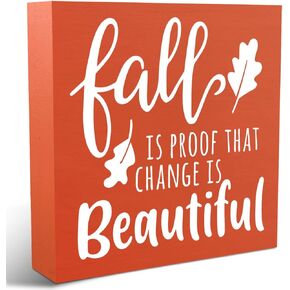 Fall Decor, Fall Decorations for Home Office, Fall Sign, Autumn Pumpkin Sweaters Decorations, Fall Themed Sign, Autumn Desk Shelf Decor 5 X 5 Inch