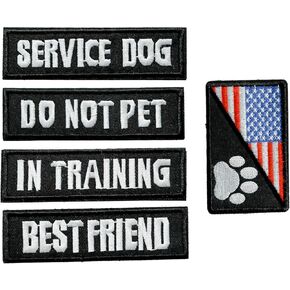 Personalized Dog Harness Patches, 4PCS Custom Name and Phone Number Patch by DIY, Removable Custom Dog Tags with Hook Backing for Pet Vest Dog Harness