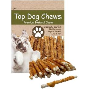 Top Dog Chews - All Natural Chicken Wrapped Rawhide Dog Twists (50 Pack), Natural Chew Sticks for Healthy Teeth and Happy Dogs, Delicious Dog Treats for Canine Dental Care