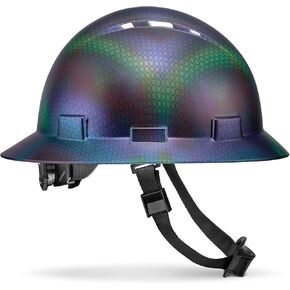 Full Brim Vented Carbon Fiber design OSHA Hard Hat with Matte Finish and 6-point Suspension by Acerpal