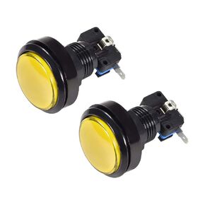 uxcell Game Push Button 46mm Round 12V LED Illuminated Push Button Switch with Micro Switch for Arcade Video Games Blue 2pcs