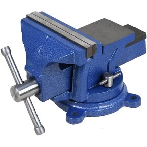 6" Heavy Duty Bench Vise, Pipe Vise Bench Vices with Anvil Swivel Table Top Clamp Locking Base, Double Swivel Rotating Vise Head& Body Rotates 360°-Black