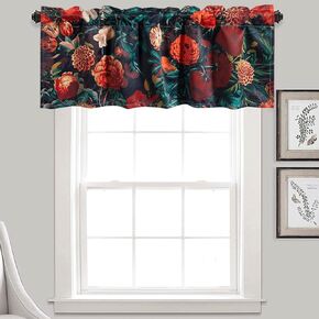Boho Vintage Bedroom Curtains, Moody Black Floral Blackout Curtains 84 Inches Length 2 Panel, Night Garden Colorful Flowers Cute Country Window Curtain Panels for Bedroom Living Dining Room Kitchen