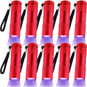 Roceei 10 Pieces UV Blacklight Flashlights, LED Light, Handheld, Mini Light Torch Detector, Portable UV Flashlight Torch for Pets Stains Urine (Purple Light)