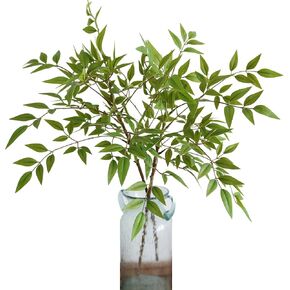 Htmeing 2 Pcs Artificial Eucalyptus Leaves Spray Faux Eucalyptus Branches Plants Fake Greenery Long Stems 45" Tall for Wedding Party Floral Arrangement (Green)