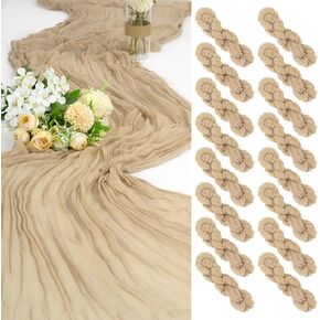 16 Pack Cheesecloth Table Runner Sage Green, 35 x 70 Inch Gauze Cheese Cloth Table Runner Rustic Boho Wedding Table Runner for Wedding Birthday Party Bridal Shower Cake Table Decoration