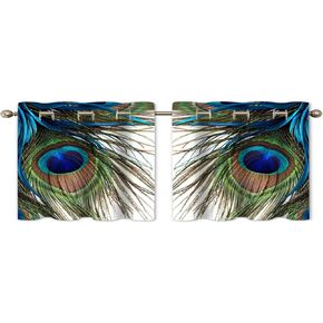 Curtains, Peacock Blackout Curtain Window Treatment Drapes for Living Room Bedroom, 2 Panels, 52W x 63H