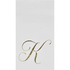 Gift Boutique 100 Gold Monogram Guest Napkins Letter B Disposable Paper Pack Elegant Metallic Golden Foil Dinner Hand Napkin for Bathroom Powder Room Wedding Holiday Baby Shower Decorative Towels