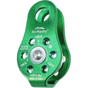 Ito Rocky Zipline Pulley 28KN CE Certified Tandem Double Pulley Trolley with with Stainless Steel Ball Bearings for Rescue Lifting