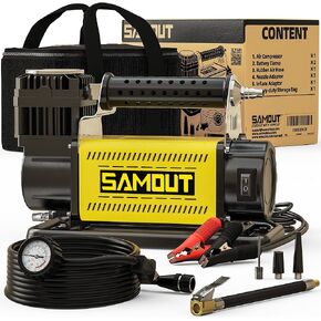 SMAOUT 12V Air Compressor, Offroad Portable Inflator 12.3 CFM, Air Pump Max 150PSI for Heavy-Duty Tire, 4x4 Vehicle, SUV, RV