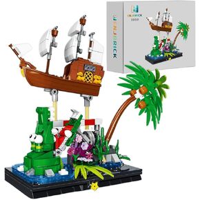 ENJBRICK Ideas Pirate Ship Building Toy Set for Adults,Black Hawk Pirates Ship Building Blocks for Boys 8-14 Years 919 pcs