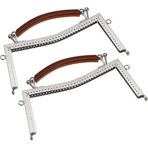 uxcell Metal Purse Frames 2 Pcs Kiss Lock Clasp Frame Embossed Clutch Frame with Rubber Handle for Coin Purse Handbag Making DIY Craft, Black
