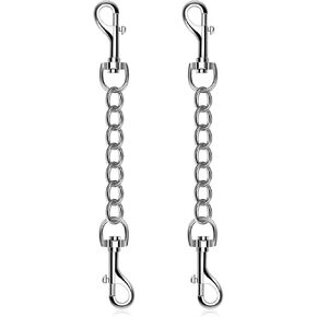 Metal Dog Collar Safety Clip, 4 Pack Heavy Duty Dog Prong Collar Clip Double Ended Backup Clasp Leash Connector for Dog Harness to Collar Safety Clip 8 Inches
